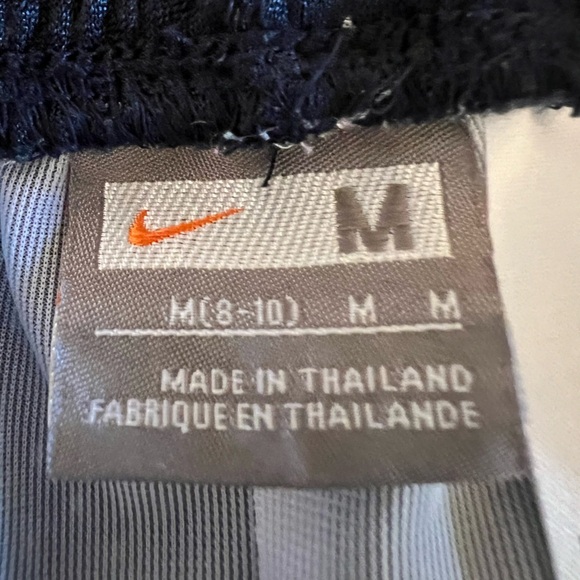 NIKE NAVY BLUE AND WHITE WOMEN’S RUNNING ATHLETIC SHORTS. - Picture 3 of 6